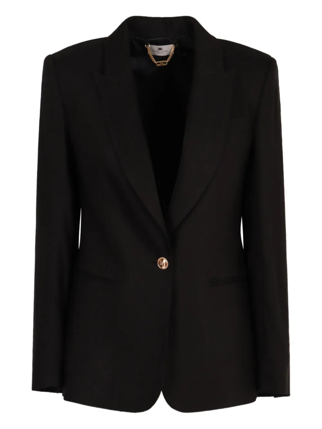 Однобортный блейзер Elisabetta Franchi, черный
Однобортный блейзер Elisabetta Franchi, черный