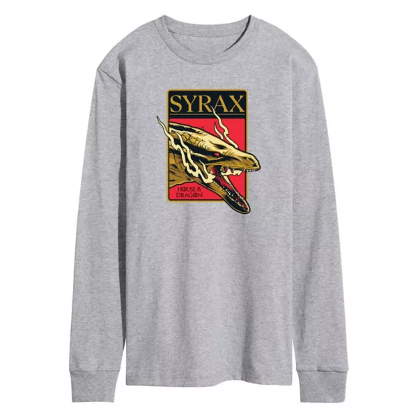 Мужская футболка с длинным рукавом и графическим принтом «Дом дракона Сиракс» Licensed Character, серый
Мужская футболка с длинным рукавом и графическим принтом «Дом дракона Сиракс» Licensed Character, серый