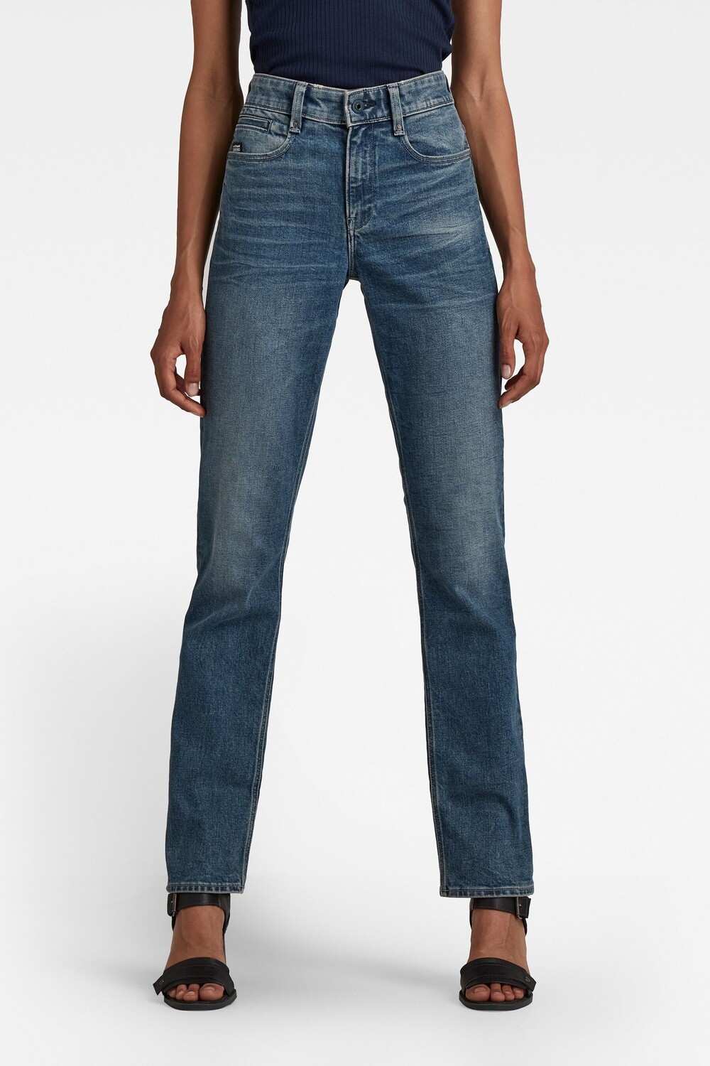 Синие джинсы G-Star Noxer прямого кроя G–Star, синий 
Синие джинсы G-Star Noxer прямого кроя G–Star, синий