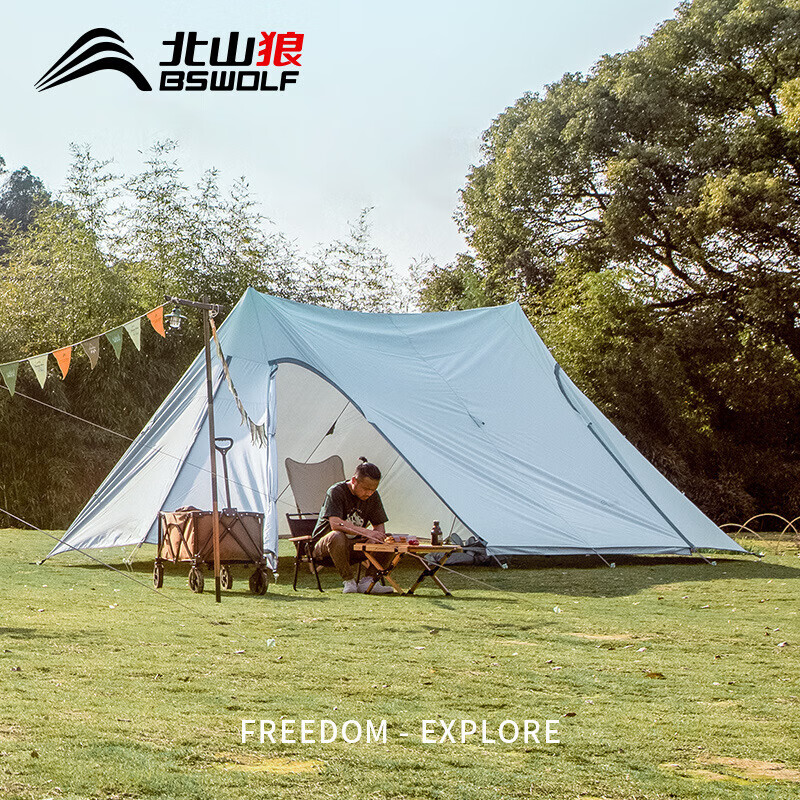 BSWolf Yunlan Шторы для пикника, палатка для кемпинга, кемпинга, навес с серебряным покрытием, очень большой, солнцезащитный, непромокаемый, лунный свет, синий, 8 человек или более