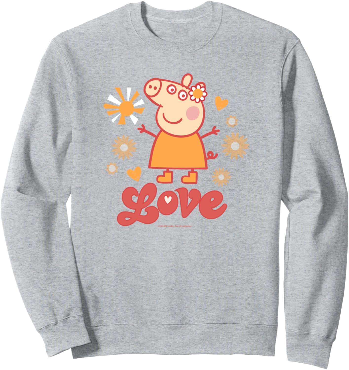 Толстовка с надписью «Peppa Pig Love Retro Font Joyful Daisy Queen», серая
Толстовка с надписью «Peppa Pig Love Retro Font Joyful Daisy Queen», серая