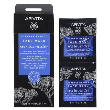 Увлажняющая и защитная маска для лица Express Beauty с морской лавандой, 2 X 8 мл Apivita
Увлажняющая и защитная маска для лица Express Beauty с морской лавандой, 2 X 8 мл Apivita