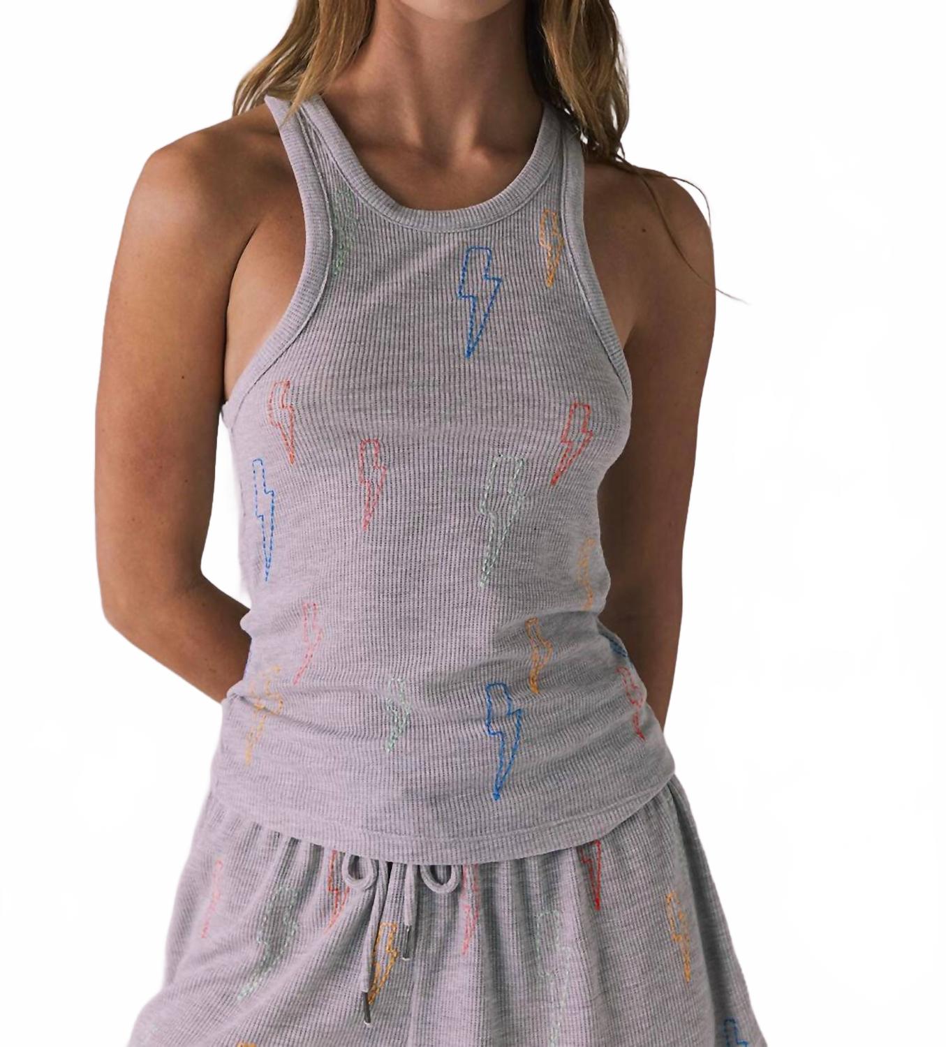 Неоновый болт вышивка топ в сером мульти Chaser
Неоновый болт вышивка топ в сером мульти Chaser