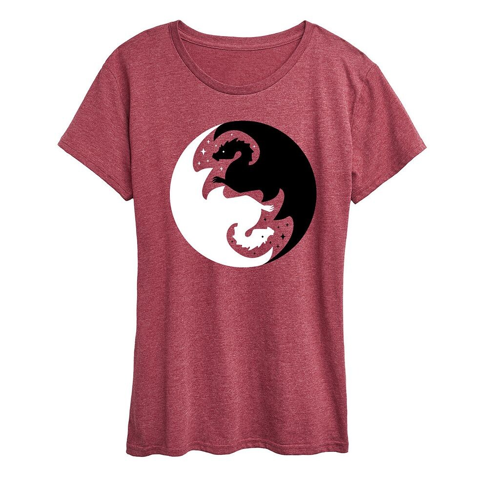 Женская футболка с рисунком Yin Yang Dragons Licensed Character, цвет Heather Dark Red
Женская футболка с рисунком Yin Yang Dragons Licensed Character, цвет Heather Dark Red