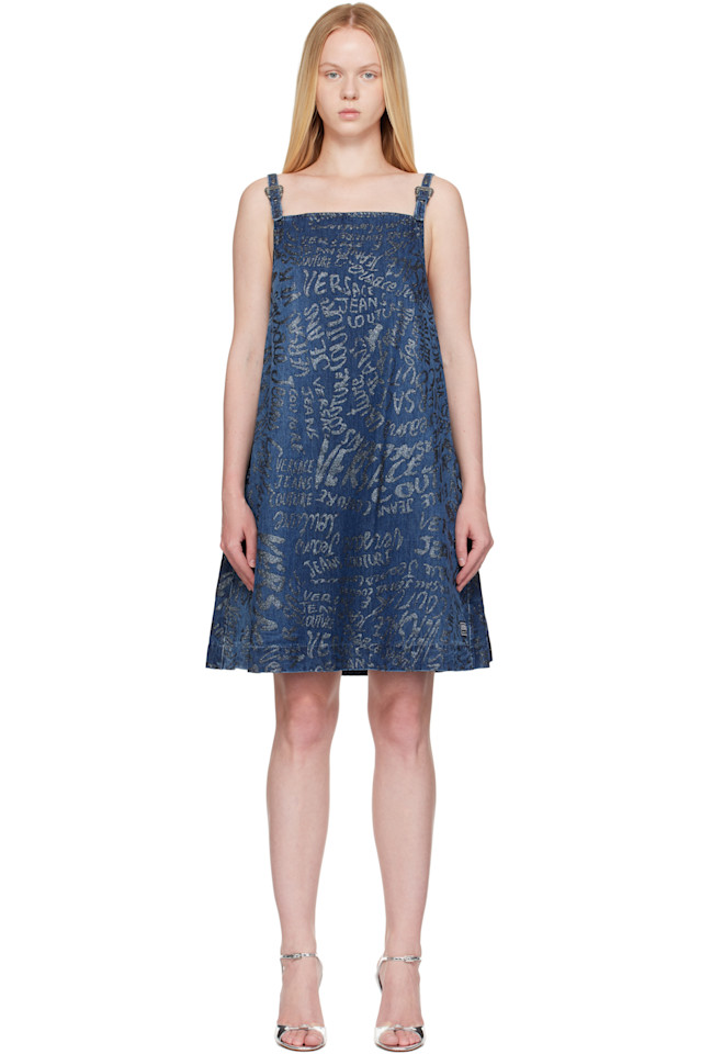 Мини-платье с блестящей отделкой Versace Jeans Couture, индиго
Мини-платье с блестящей отделкой Versace Jeans Couture, индиго