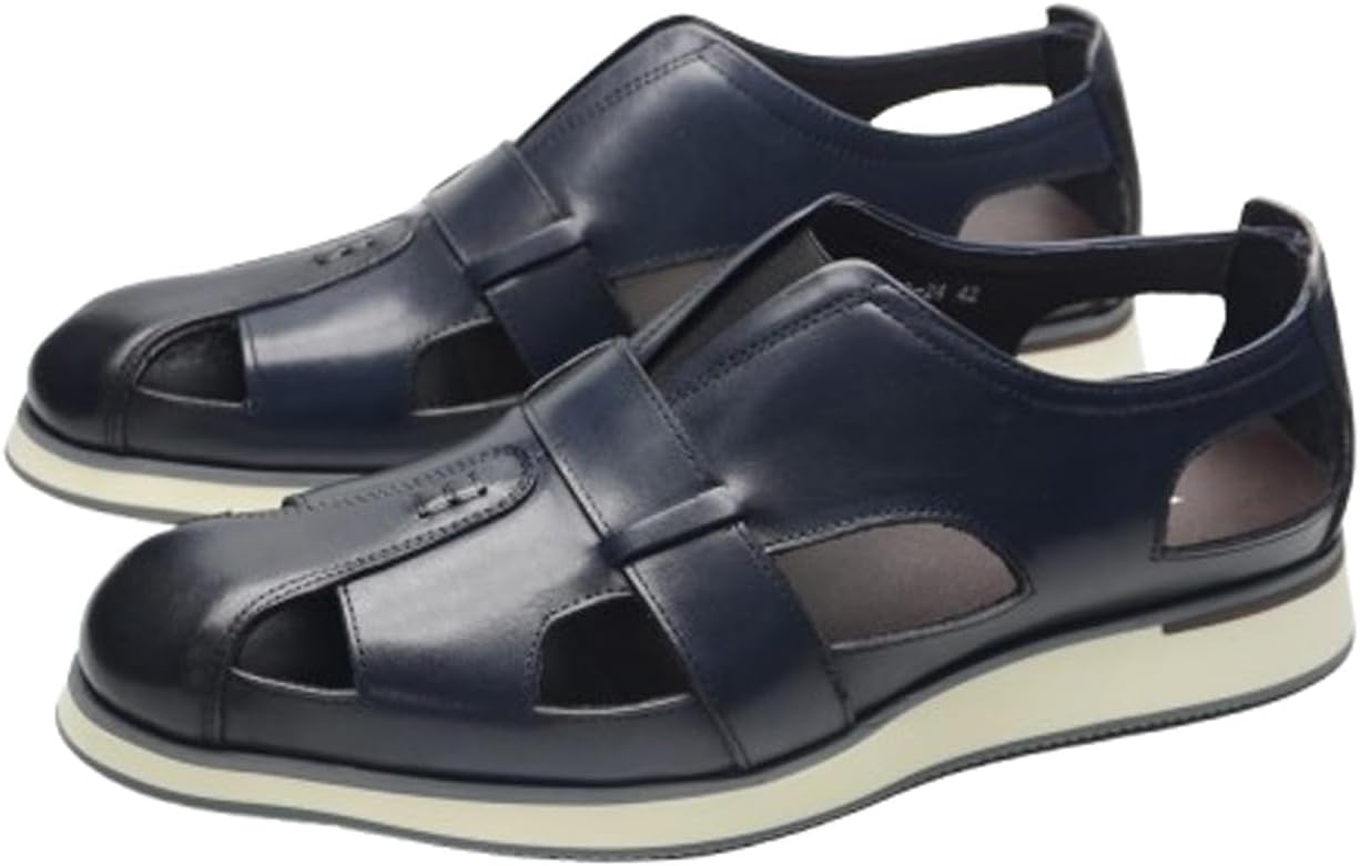 Мужские кожаные сандалии-рыбацкие Santimon - закрытые с вырезами летние туфли с мягкой подошвой, повседневные сандалии для офиса и пляжа, синий
Мужские кожаные сандалии-рыбацкие Santimon - закрытые с вырезами летние туфли с мягкой подошвой, повседневные сандалии для офиса и пляжа, синий