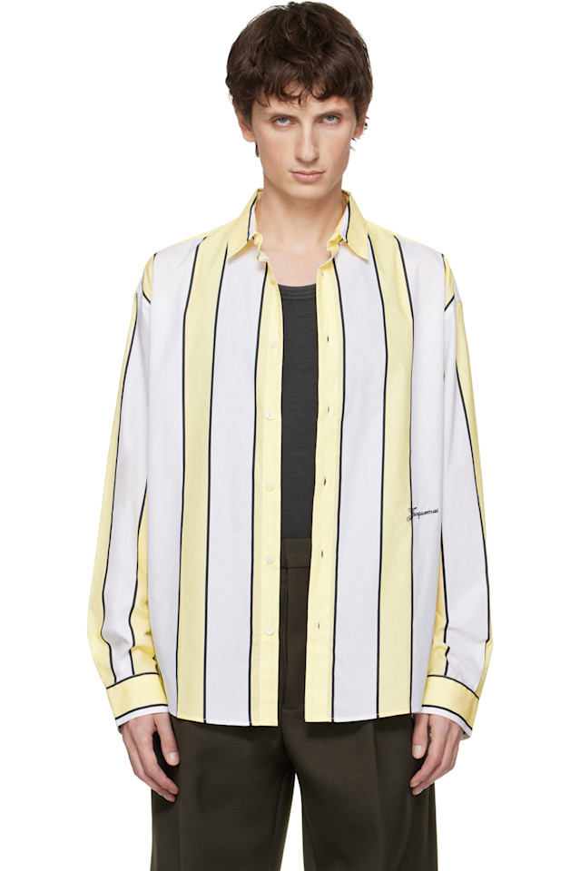 Jacquemus Бело-Желтая рубашка «Саймон»
Jacquemus Бело-Желтая рубашка «Саймон»