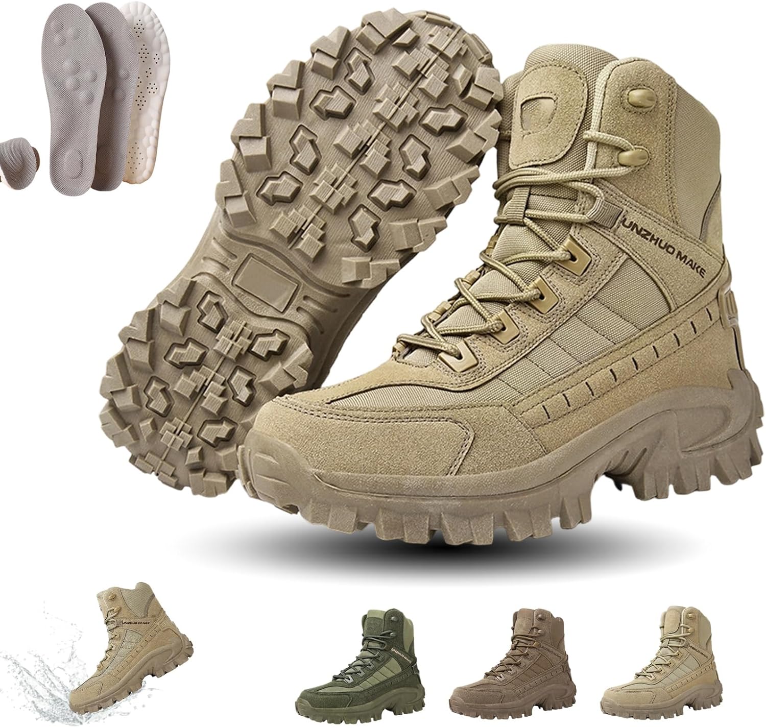 Ботинки SXZUIAL, мужские ортопедические с поддержкой, защищенные от проколов, водонепроницаемые, противовывихные туристические ботинки, хаки
Ботинки SXZUIAL, мужские ортопедические с поддержкой, защищенные от проколов, водонепроницаемые, противовывихные туристические ботинки, хаки