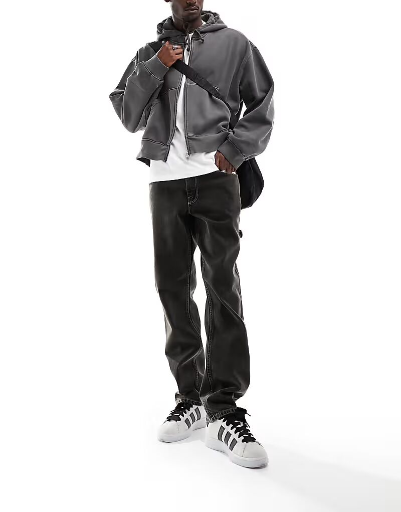 Джинсы прямого кроя с отделкой в стиле плотницкого стана черного цвета Asos Design
Джинсы прямого кроя с отделкой в стиле плотницкого стана черного цвета Asos Design