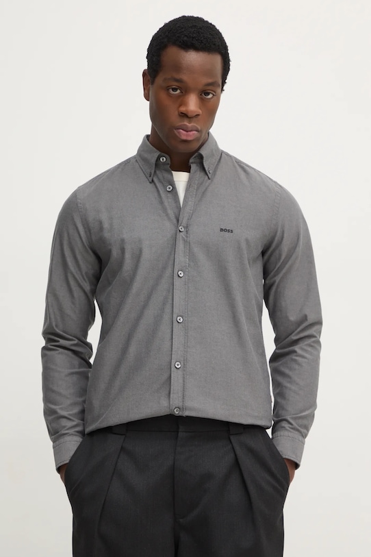 Хлопковая рубашка Boss Orange, серый
Хлопковая рубашка Boss Orange, серый
