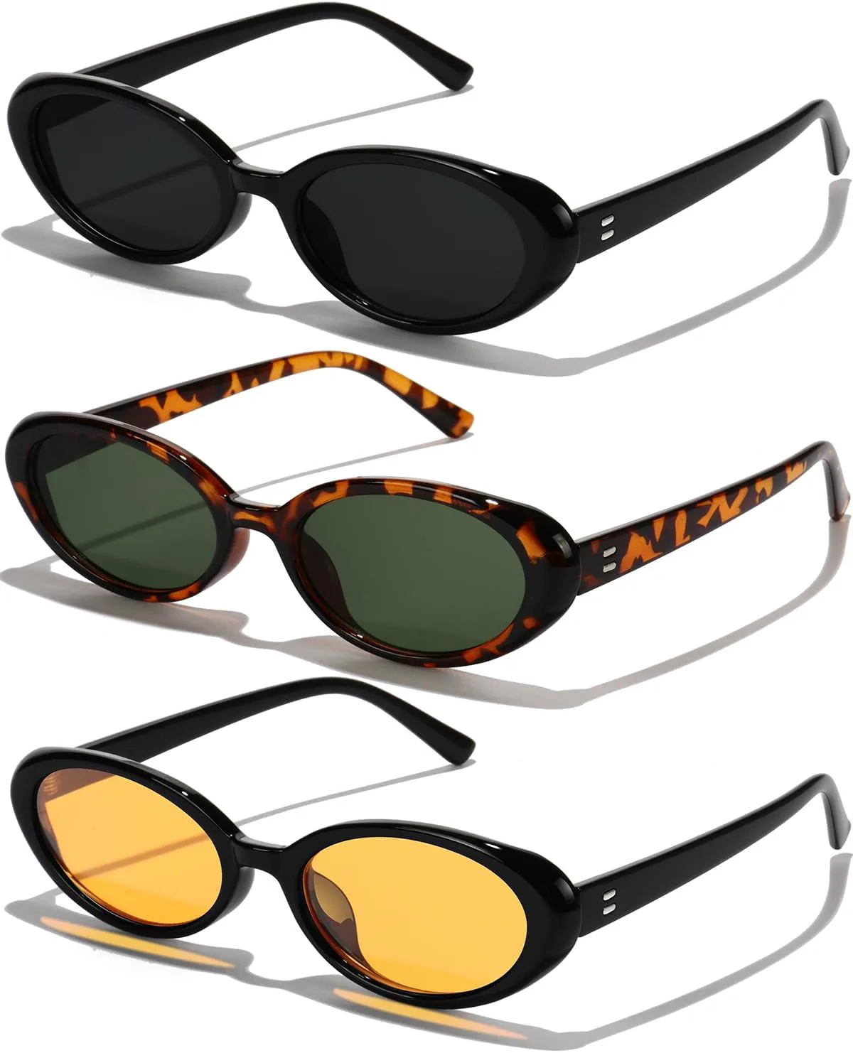 Овальные солнцезащитные очки для женщин и мужчин, модные, маленькие, в стиле 90-х, солнцезащитные очки UV400 GFUIARA, 3pack Black+leopardgreen+blackorange
Овальные солнцезащитные очки для женщин и мужчин, модные, маленькие, в стиле 90-х, солнцезащитные очки UV400 GFUIARA, 3pack Black+leopardgreen+blackorange