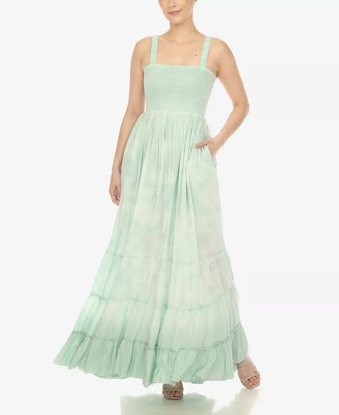 Женское макси-платье со сборками и рюшами White Mark, зеленый
Женское макси-платье со сборками и рюшами White Mark, зеленый