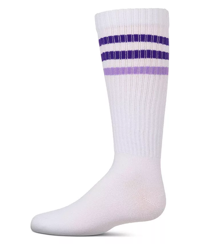 Детские двухцветные носки до колена в стиле вarsity с полосками Memoi, фиолетовый
Детские двухцветные носки до колена в стиле вarsity с полосками Memoi, фиолетовый