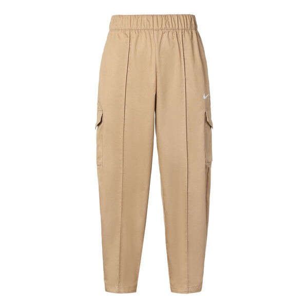Брюки sportswear essentials woven high waist long pants/trousers yellow Nike, бежевый 
Брюки sportswear essentials woven high waist long pants/trousers yellow Nike, бежевый
