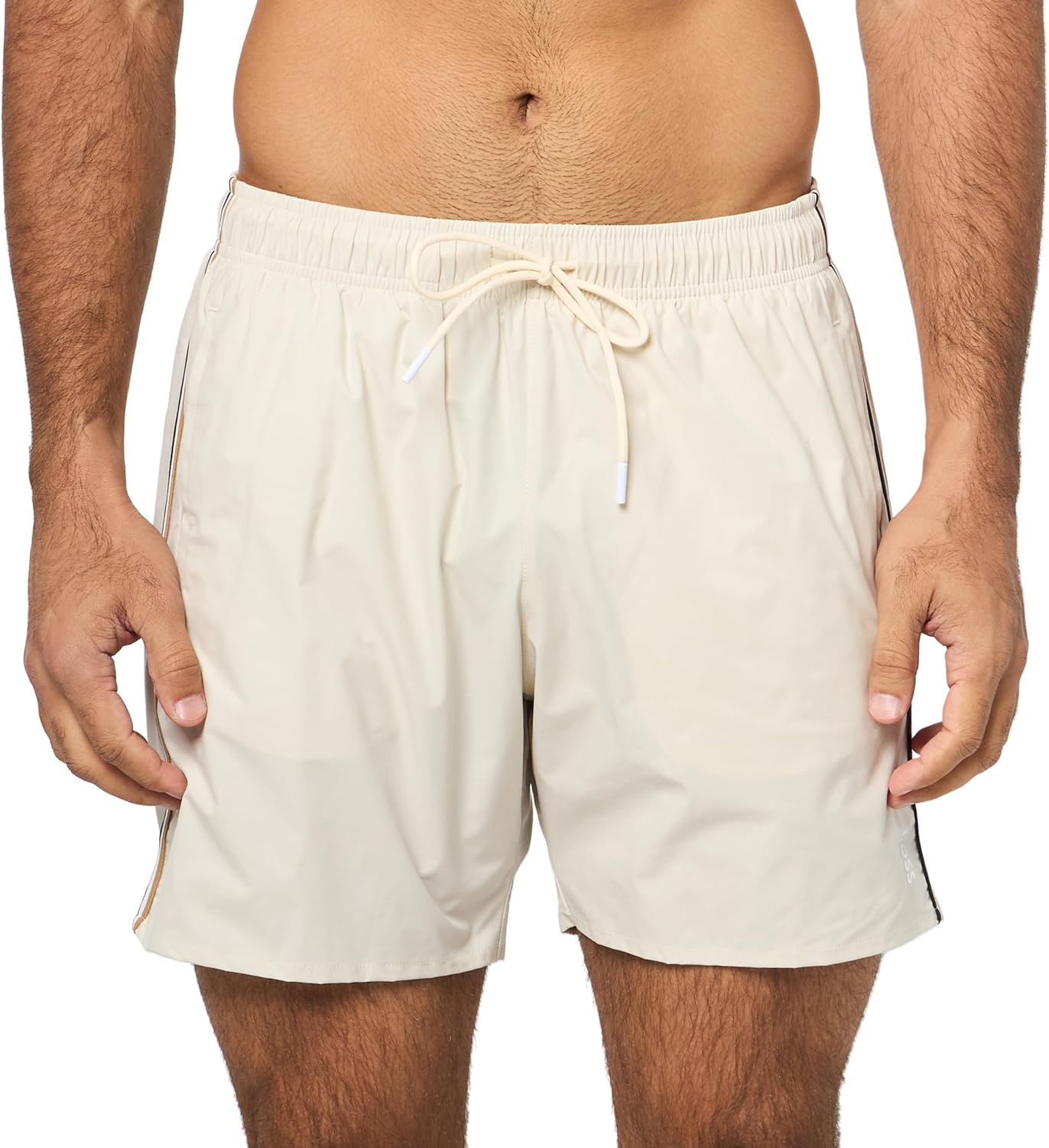 Мужские плавки-шорты BOSS Iconic Stripe, Cream Gloss
Мужские плавки-шорты BOSS Iconic Stripe, Cream Gloss