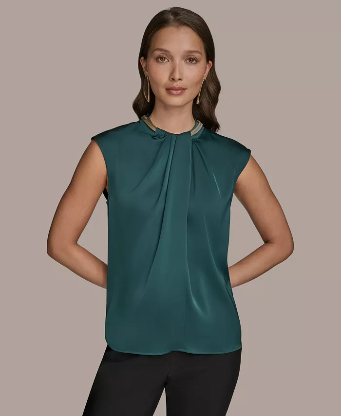 Женский топ с рукавами-крылышками и воротником-стойкой Donna Karan New York, синий
Женский топ с рукавами-крылышками и воротником-стойкой Donna Karan New York, синий