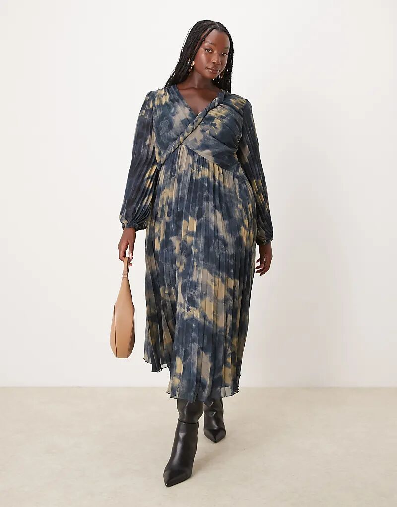 Платье миди с закрученной деталью, запахом спереди, плиссировкой, с размытым цветочным узором ASOS
Платье миди с закрученной деталью, запахом спереди, плиссировкой, с размытым цветочным узором ASOS