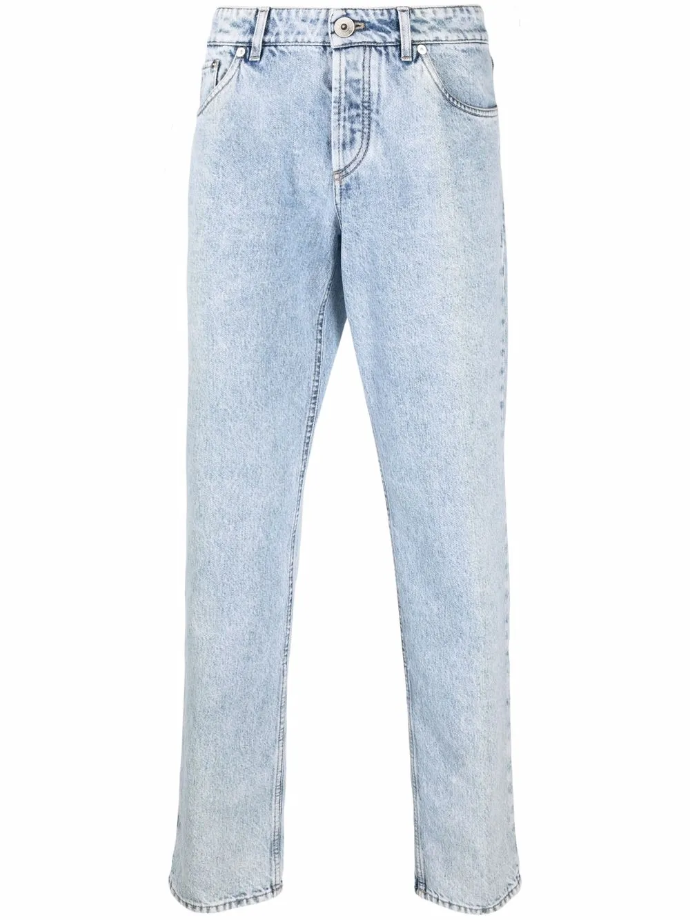 Прямые джинсы с эффектом потертости Brunello Cucinelli, синий
Прямые джинсы с эффектом потертости Brunello Cucinelli, синий