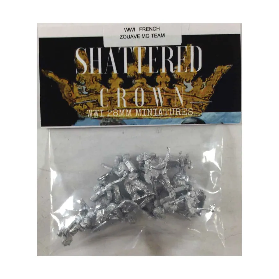 Команда французских зуавов MG, WWI Shattered Crown Miniatures - French (28mm)
Команда французских зуавов MG, WWI Shattered Crown Miniatures - French (28mm)