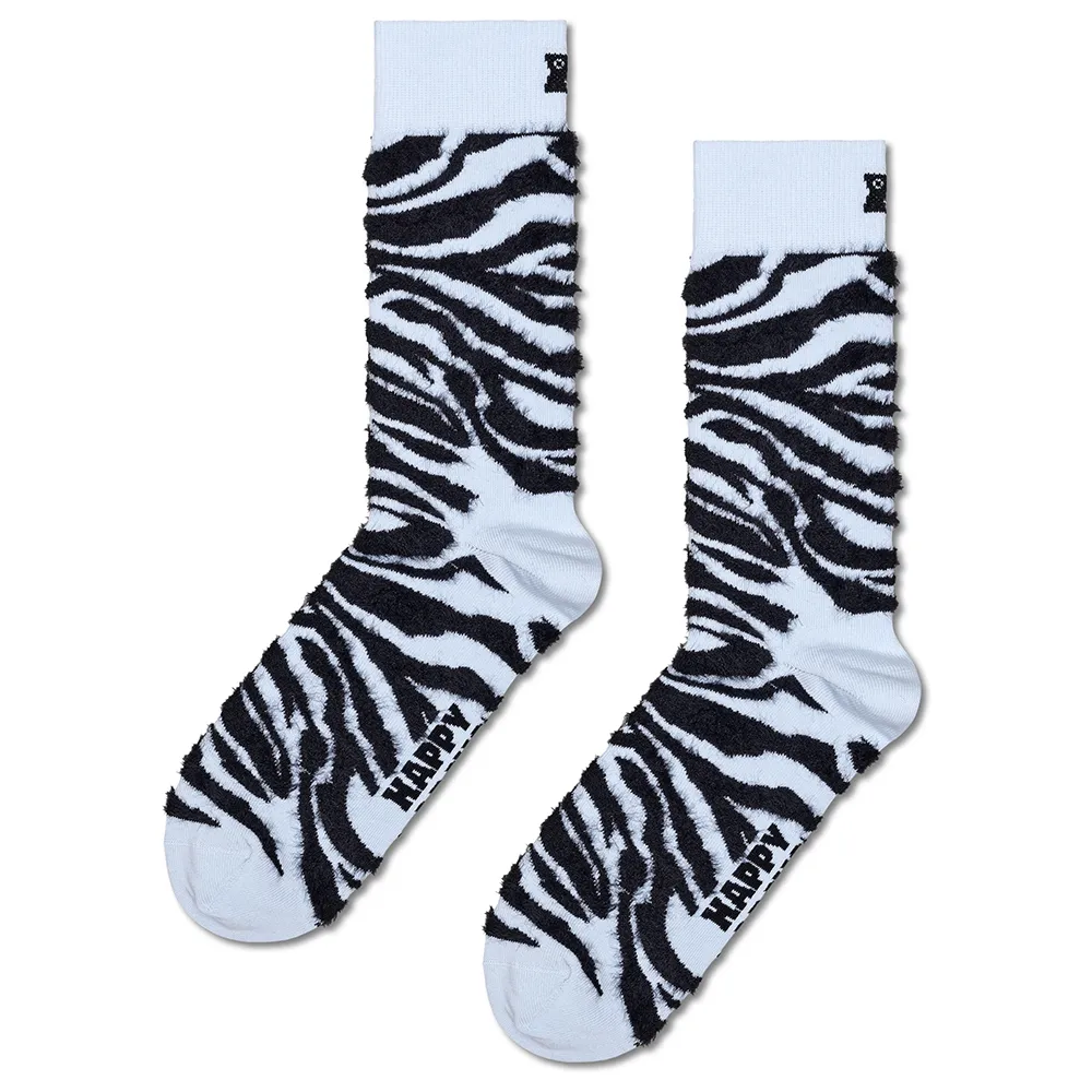 Носки Happy Fluffy zebra crew, белый 
Носки Happy Fluffy zebra crew, белый