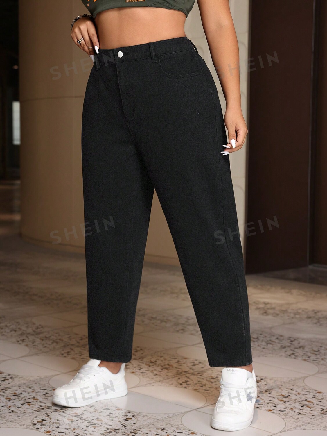 EZwear Женские простые Однотонные джинсы узкого кроя для Повседневной носки Shein, черный
EZwear Женские простые Однотонные джинсы узкого кроя для Повседневной носки Shein, черный