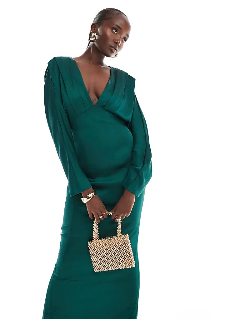 Атласное платье-кимоно макси изумрудно-зеленого цвета TFNC
Атласное платье-кимоно макси изумрудно-зеленого цвета TFNC
