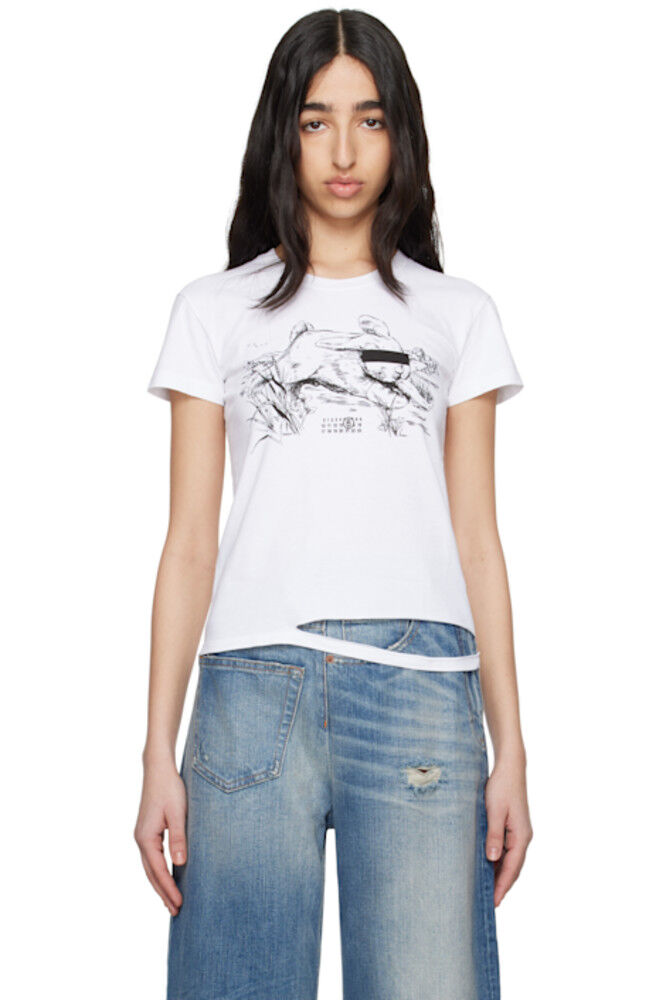 Футболка с принтом «Белый кролик» MM6 Maison Margiela, Белый, Футболка с принтом «Белый кролик» MM6 Maison Margiela
Футболка с принтом «Белый кролик» MM6 Maison Margiela, Белый, Футболка с принтом «Белый кролик» MM6 Maison Margiela