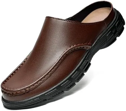 Мужские сандалии-мюли из натуральной кожи с мягкой подошвой, роскошные, с широким круглым носком, без застежки, для официальной носки, повседневные лоферы, удобные дышащие шлепанцы для прогулок NourIron, коричневый
Мужские сандалии-мюли из натуральной кожи с мягкой подошвой, роскошные, с широким круглым носком, без застежки, для официальной носки, повседневные лоферы, удобные дышащие шлепанцы для прогулок NourIron, коричневый