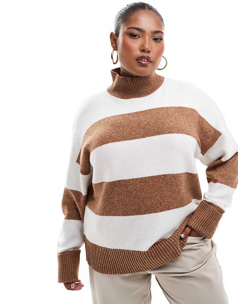 ASOS DESIGN Curve — вязаный свитер с высоким воротником и полосатыми закатанными манжетами
ASOS DESIGN Curve — вязаный свитер с высоким воротником и полосатыми закатанными манжетами