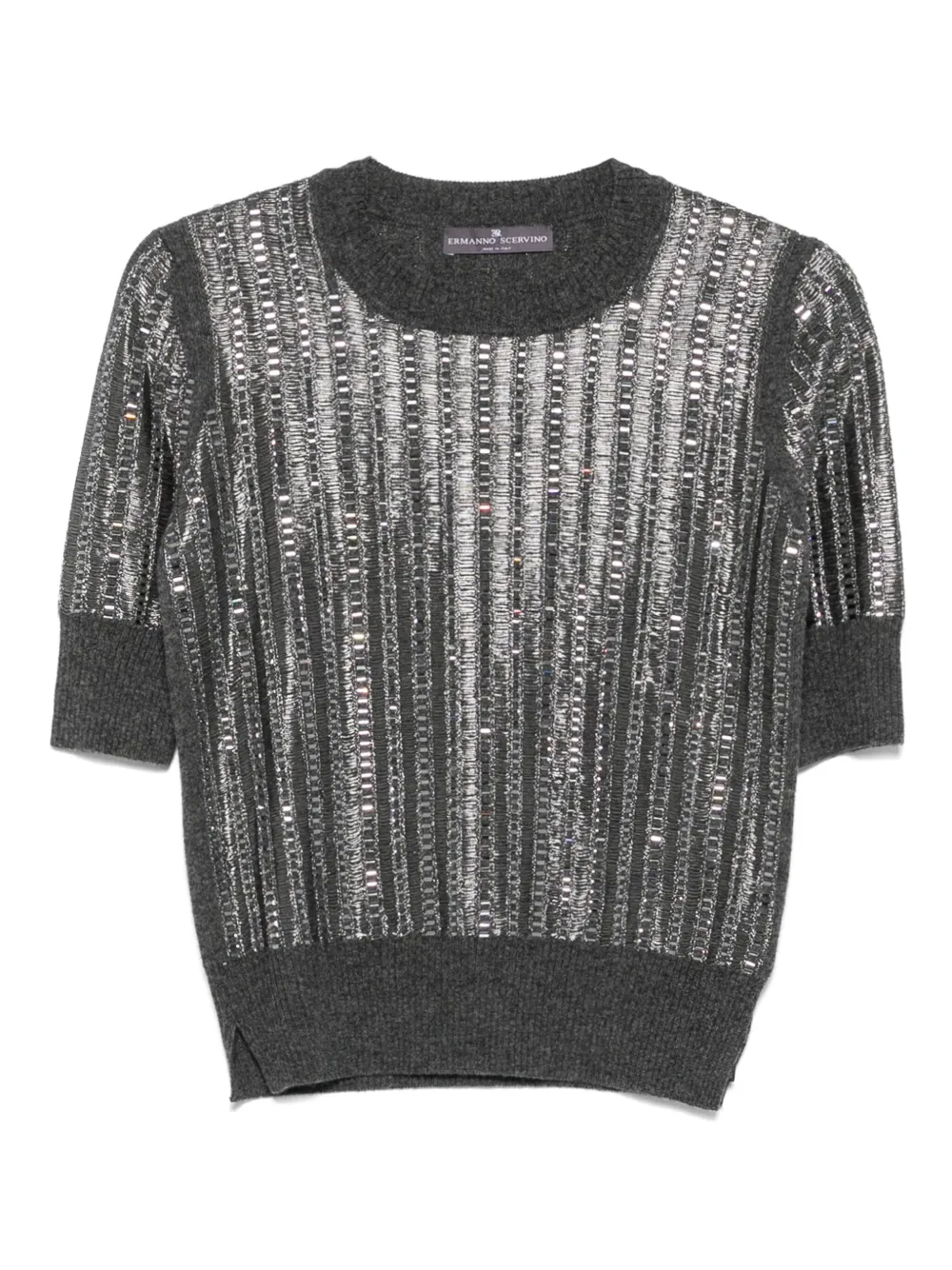 Свитер с короткими рукавами и пайетками Ermanno Scervino, серый
Свитер с короткими рукавами и пайетками Ermanno Scervino, серый