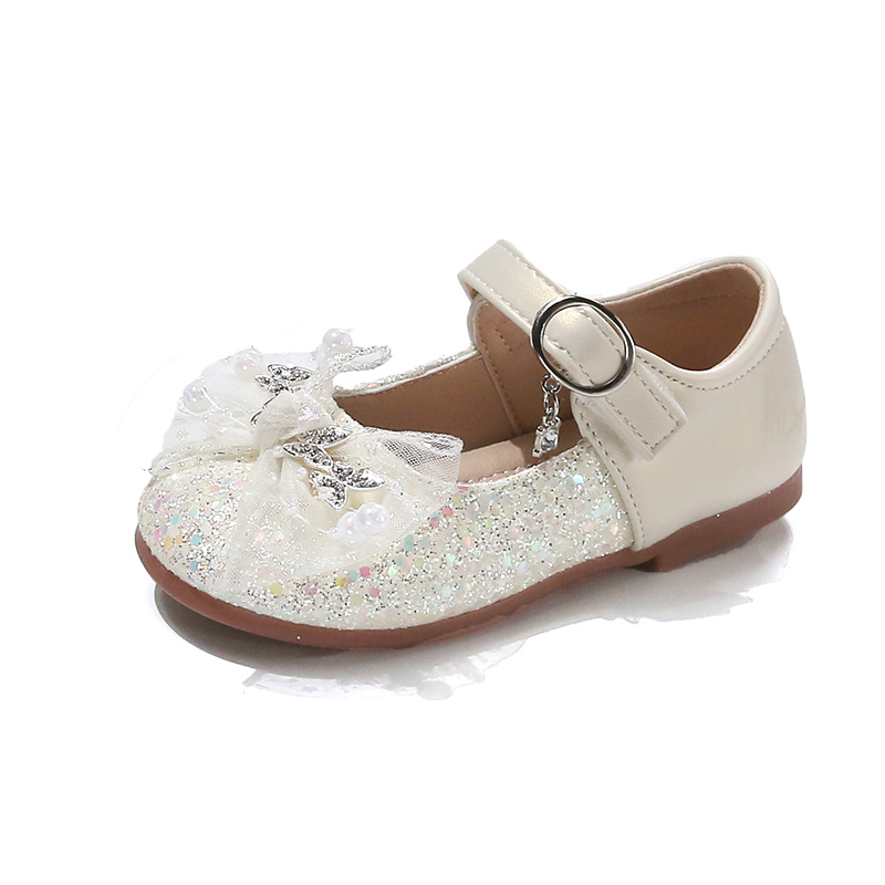 Детские кожаные туфли с низким верхом, устойчивые к истиранию и скольжению Peter pan, бежевый 
Детские кожаные туфли с низким верхом, устойчивые к истиранию и скольжению Peter pan, бежевый