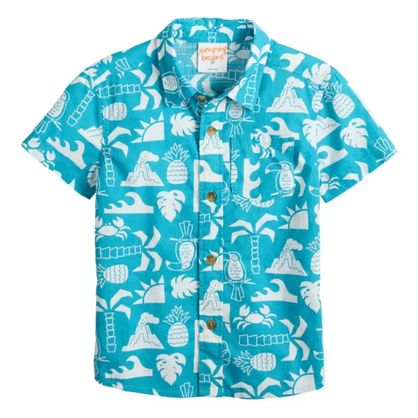 Рубашка с короткими рукавами и застежкой на пуговицы для мальчиков и малышей Jumping Beans, цвет teal tropical print
Рубашка с короткими рукавами и застежкой на пуговицы для мальчиков и малышей Jumping Beans, цвет teal tropical print