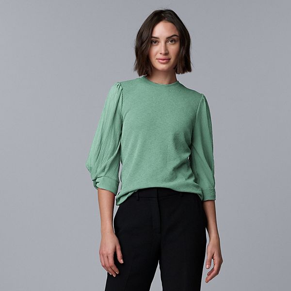 Женский топ с комбинированными материалами и скрученными рукавами Simply Vera Vera Wang, Chadwick Green
Женский топ с комбинированными материалами и скрученными рукавами Simply Vera Vera Wang, Chadwick Green