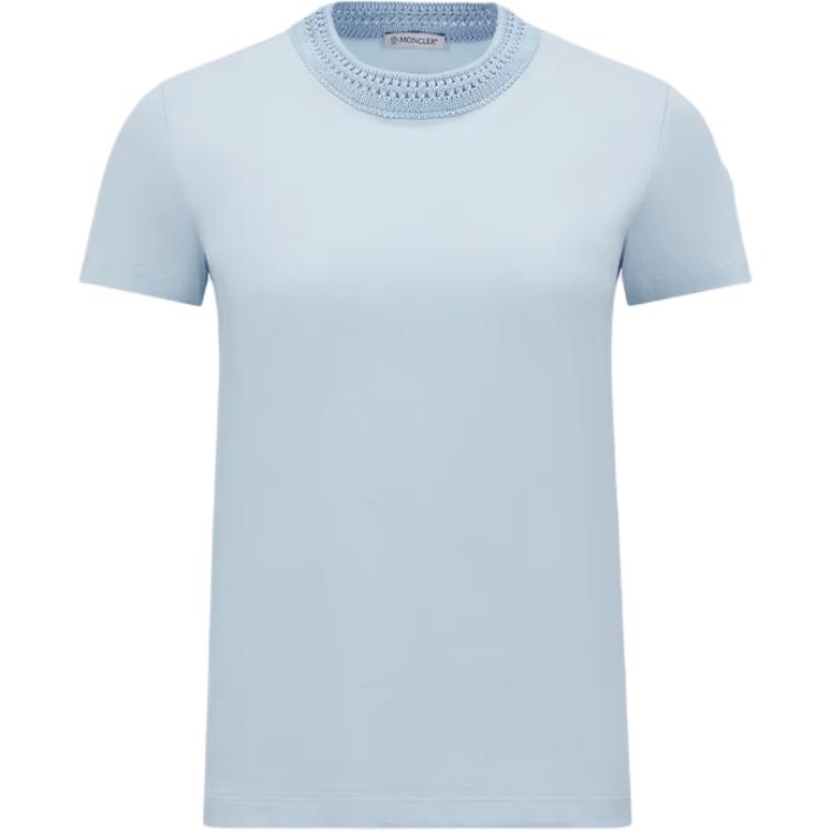 Футболка с элементами вязания крючком Moncler, светло-голубой
Футболка с элементами вязания крючком Moncler, светло-голубой