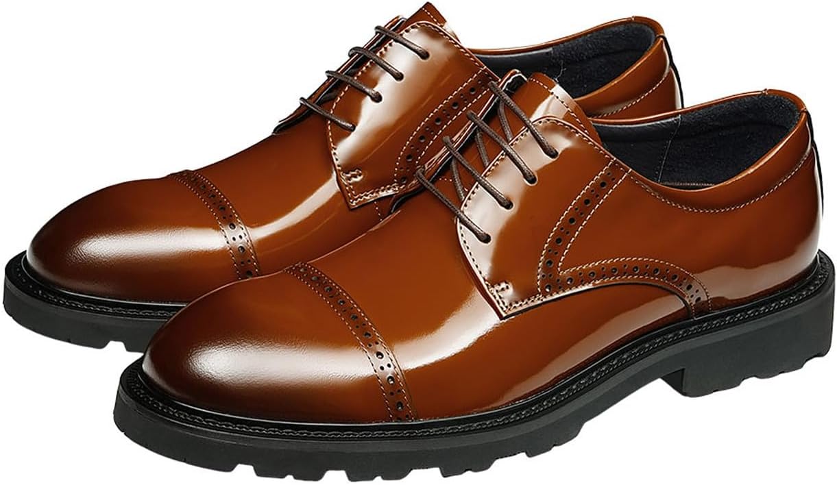 Мужские туфли с закрытым носком Santimon - формальные дерби из ручной работы из глянцевой кожи с декоративными перфорациями, для свадьбы, работы, вечеринок и повседневной носки, коричневый
Мужские туфли с закрытым носком Santimon - формальные дерби из ручной работы из глянцевой кожи с декоративными перфорациями, для свадьбы, работы, вечеринок и повседневной носки, коричневый