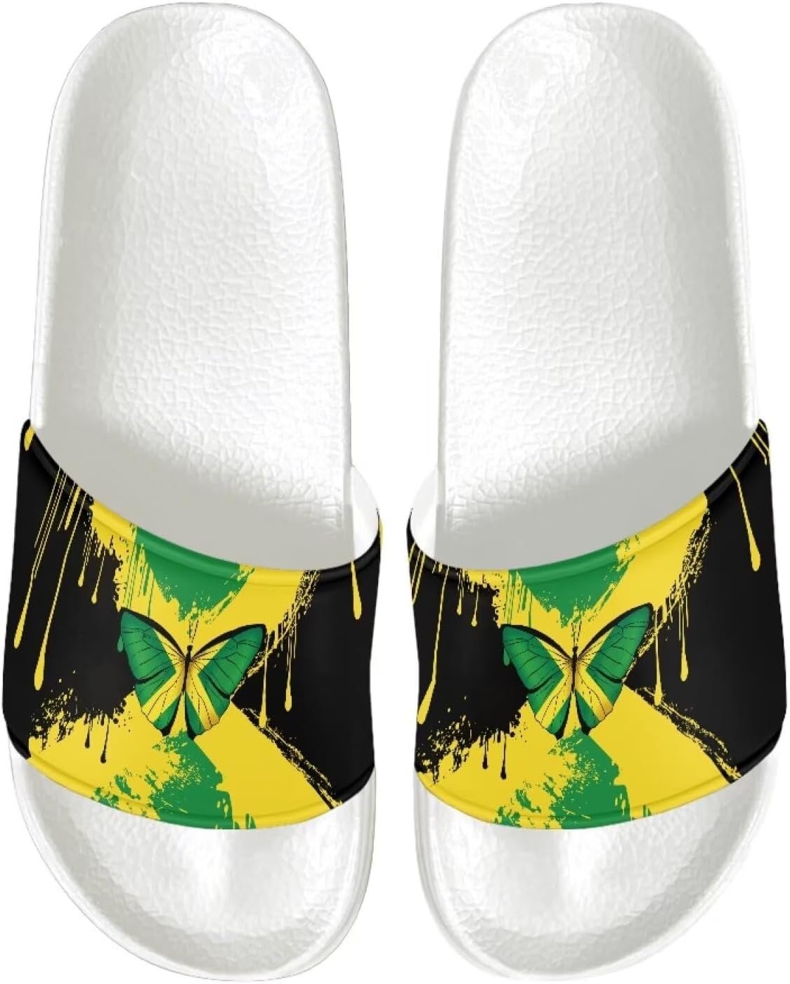 Женские повседневные сандалии слайд, удобная мягкая подошва, противоскользящие, открытый носок, плоские сандалии из ЭВА Judentidos, Jamaican Flag Butterfly
Женские повседневные сандалии слайд, удобная мягкая подошва, противоскользящие, открытый носок, плоские сандалии из ЭВА Judentidos, Jamaican Flag Butterfly