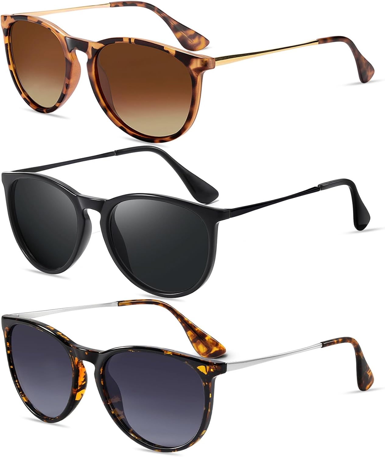 Солнцезащитные очки CHBP, поляризованные, УФ-защита, ретро, круглые зеркальные линзы. Набор 3 шт.: градиент серый (тигр), коричневый (леопард), градиент серый (черный)
Солнцезащитные очки CHBP, поляризованные, УФ-защита, ретро, круглые зеркальные линзы. Набор 3 шт.: градиент серый (тигр), коричневый (леопард), градиент серый (черный)