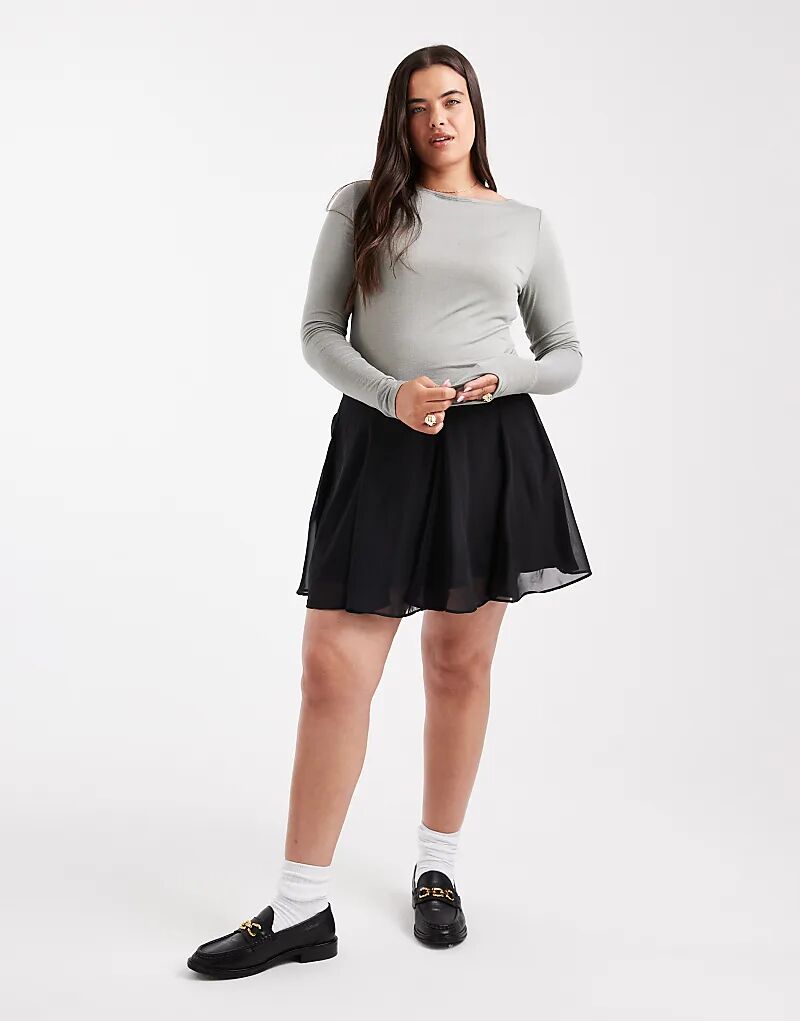 Черная мини-юбка из шифона ASOS DESIGN Curve с разрезом
Черная мини-юбка из шифона ASOS DESIGN Curve с разрезом