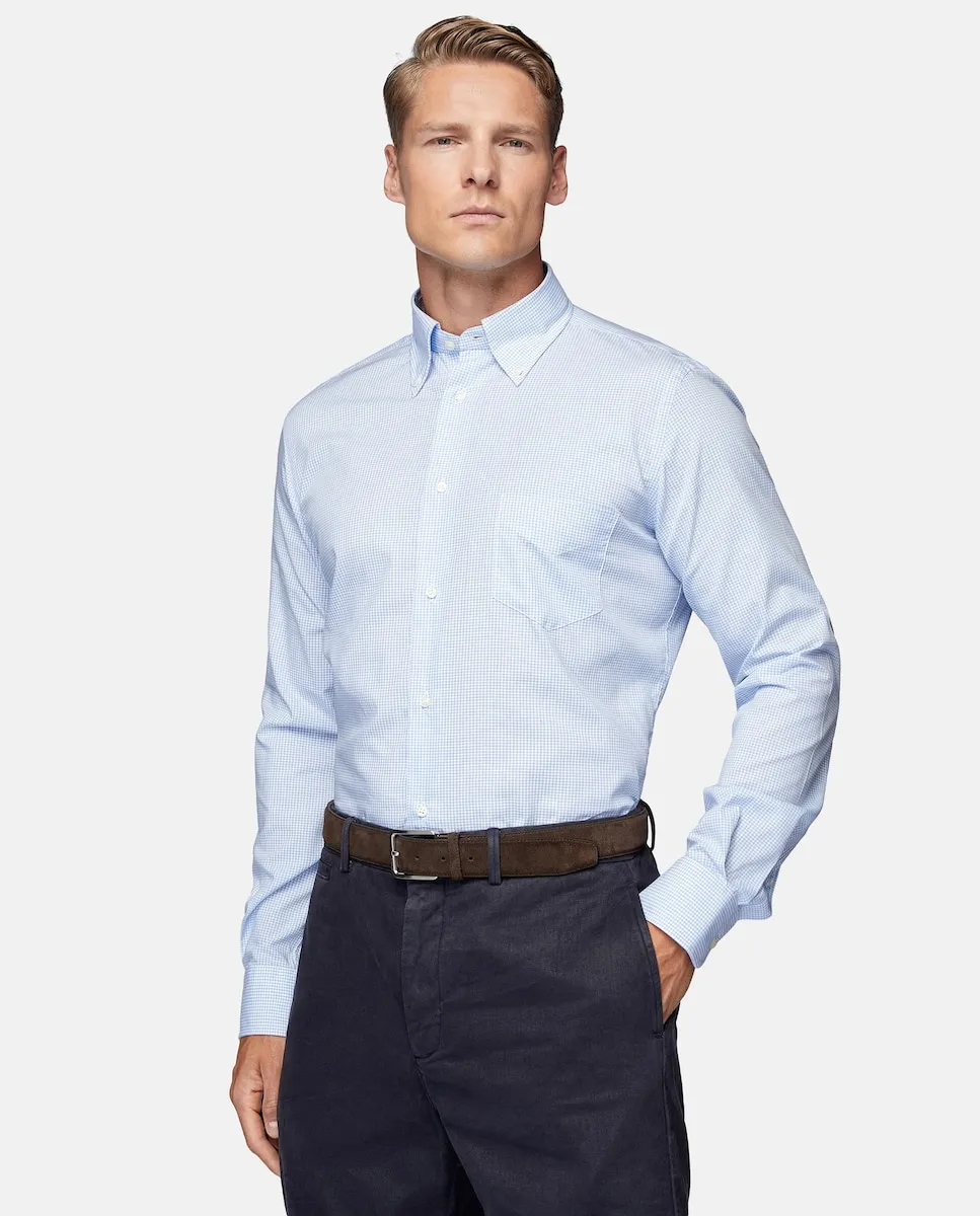 Мужская рубашка прямого кроя в клетку голубого цвета Boggi Milano, голубой
Мужская рубашка прямого кроя в клетку голубого цвета Boggi Milano, голубой