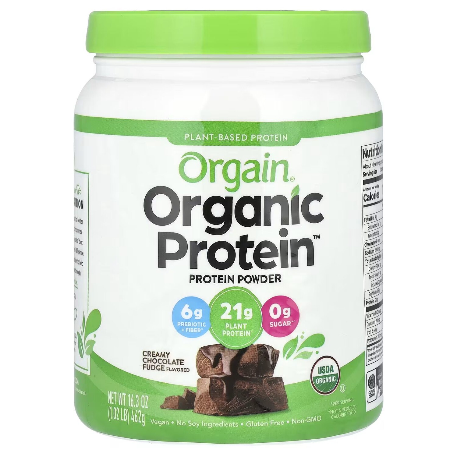 Порошок Organic Protein, на растительной основе, сливочно-шоколадная помадка, 1,02 фунта (462 г) Orgain