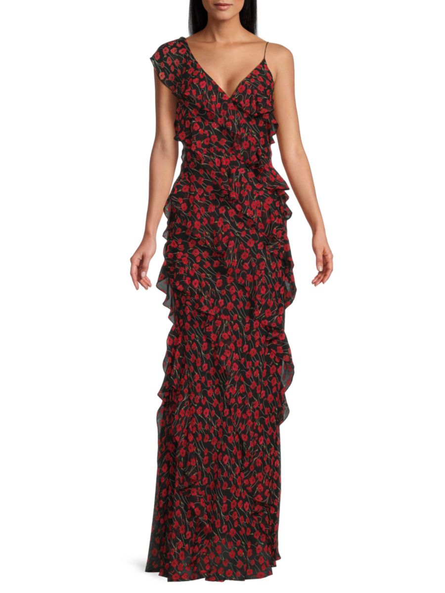 Платье с цветочными оборками Mikael Aghal, цвет Red Black
Платье с цветочными оборками Mikael Aghal, цвет Red Black