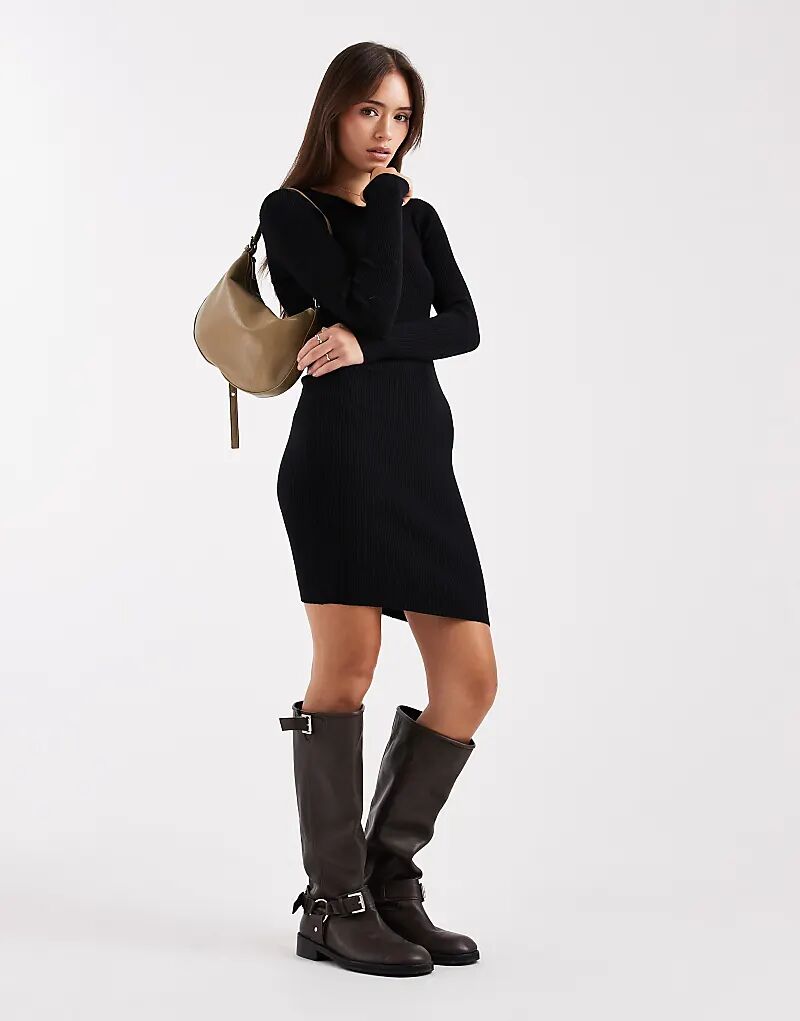 Платье-мини-джемпер Pieces в рубчик черного цвета
Платье-мини-джемпер Pieces в рубчик черного цвета