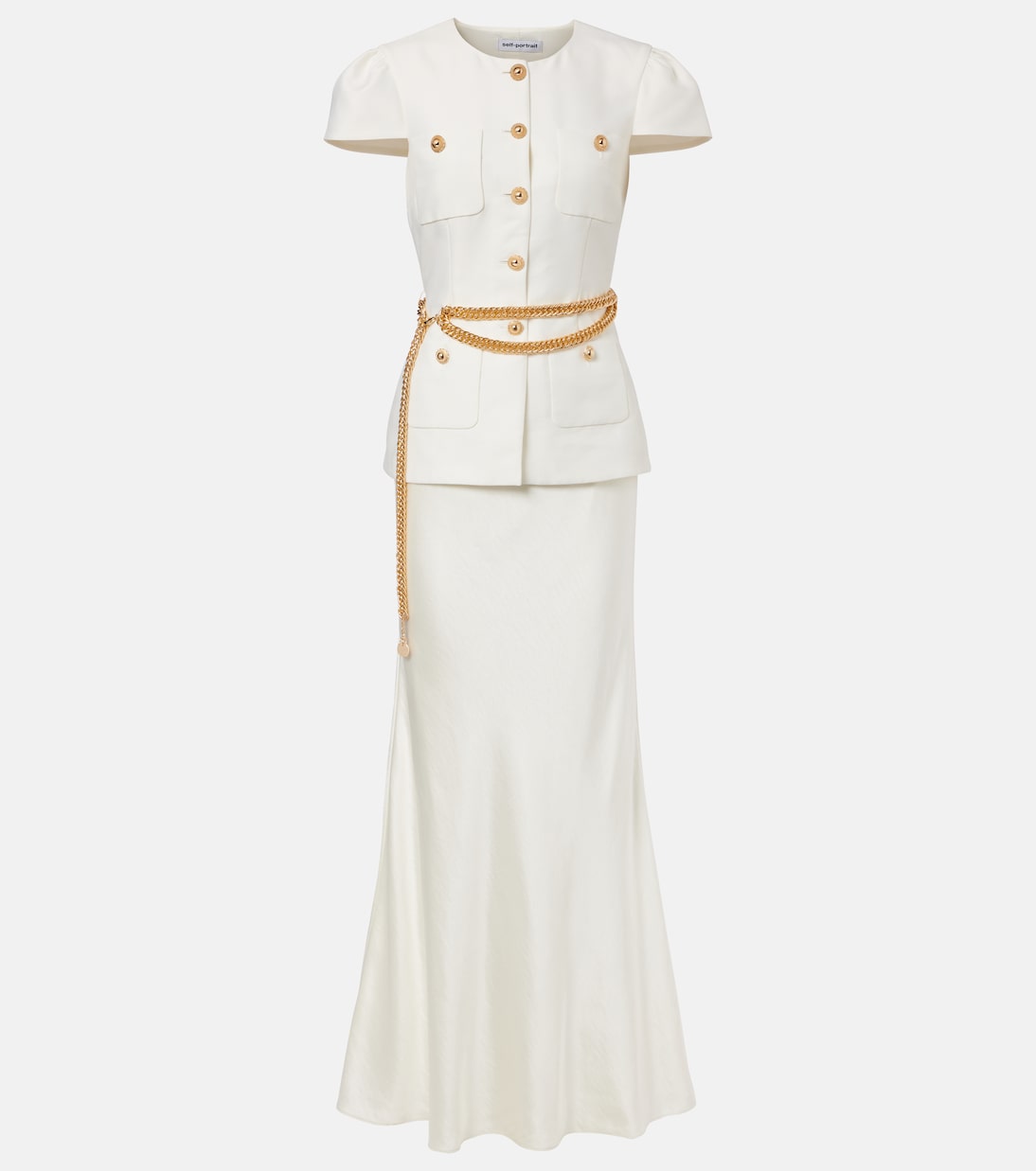 Макси-платье из тафты с поясом Self-Portrait, кремовый
Макси-платье из тафты с поясом Self-Portrait, кремовый