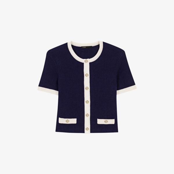 Кардикан Maje с коротким рукавом и контрастной отделкой, синий
Кардикан Maje с коротким рукавом и контрастной отделкой, синий