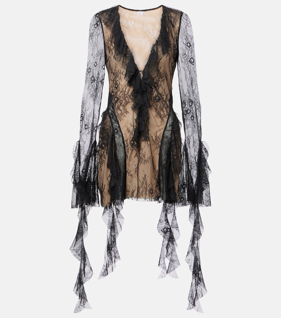 Мини-платье из кружева Surin с оборками Bananhot, Black Lace 
Мини-платье из кружева Surin с оборками Bananhot, Black Lace