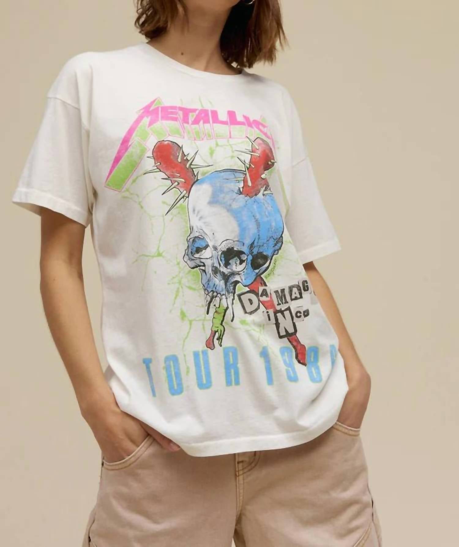 Футболка Metallica Damage Inc Tour 1986 Merch в винтажном белом цвете DAYDREAMER
Футболка Metallica Damage Inc Tour 1986 Merch в винтажном белом цвете DAYDREAMER