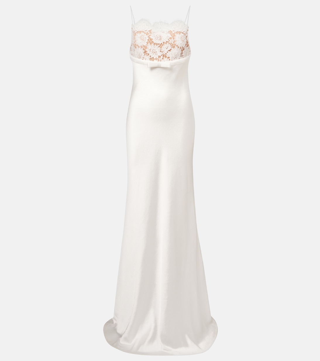 Макси-платье из сатина с кружевной отделкой Self-Portrait, белый
Макси-платье из сатина с кружевной отделкой Self-Portrait, белый