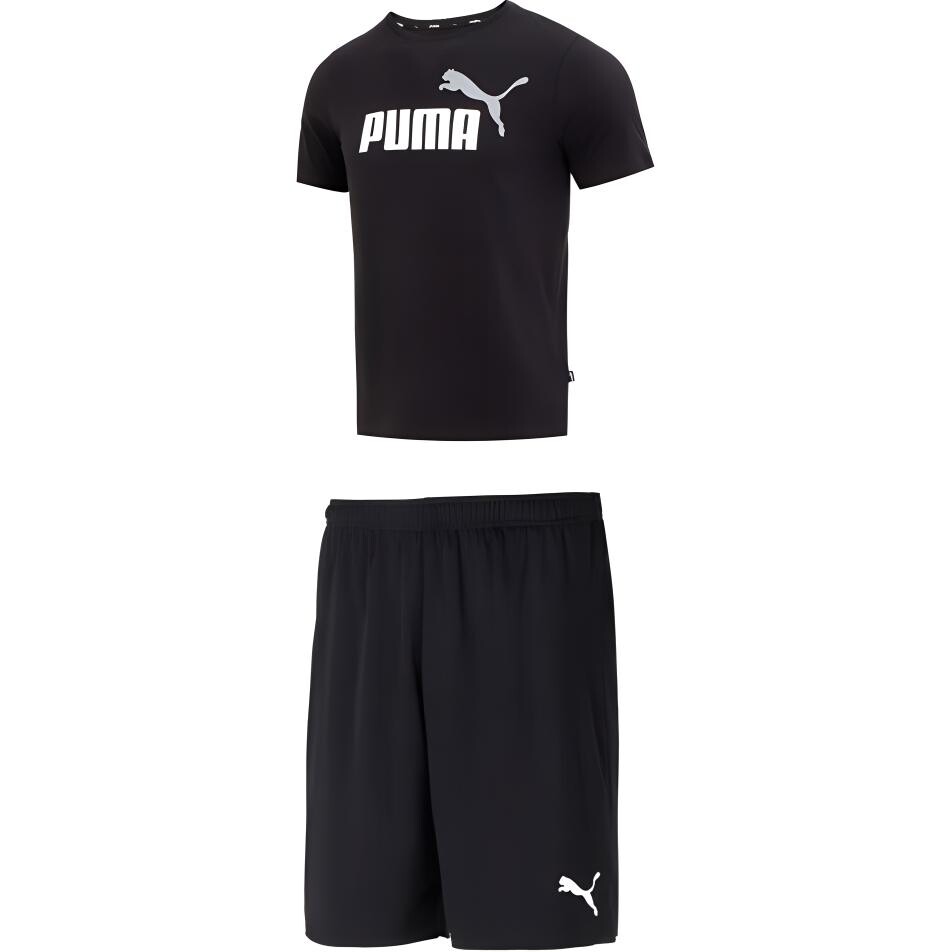 Повседневный спортивный мужской костюм черная футболка + шорты Puma, черный
Повседневный спортивный мужской костюм черная футболка + шорты Puma, черный