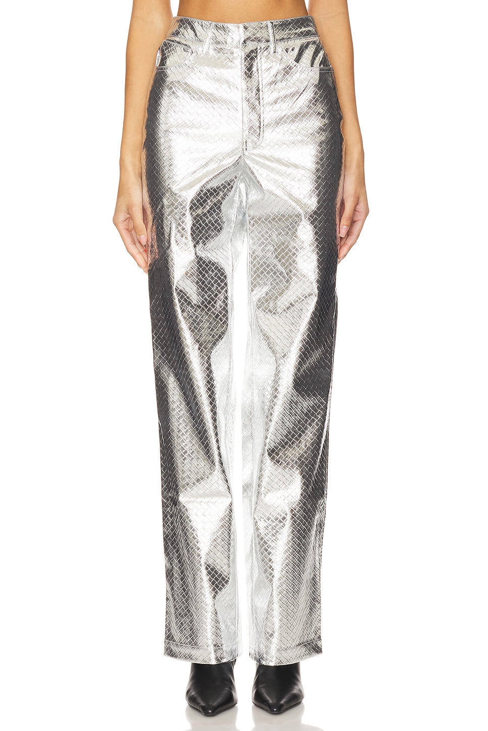 Прямые брюки с плетением Rotate, серебряный
Прямые брюки с плетением Rotate, серебряный