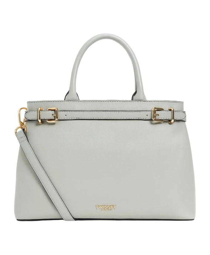 Серая кожаная сумка-шоппер с металлическими пряжками Twinset, серый
Серая кожаная сумка-шоппер с металлическими пряжками Twinset, серый